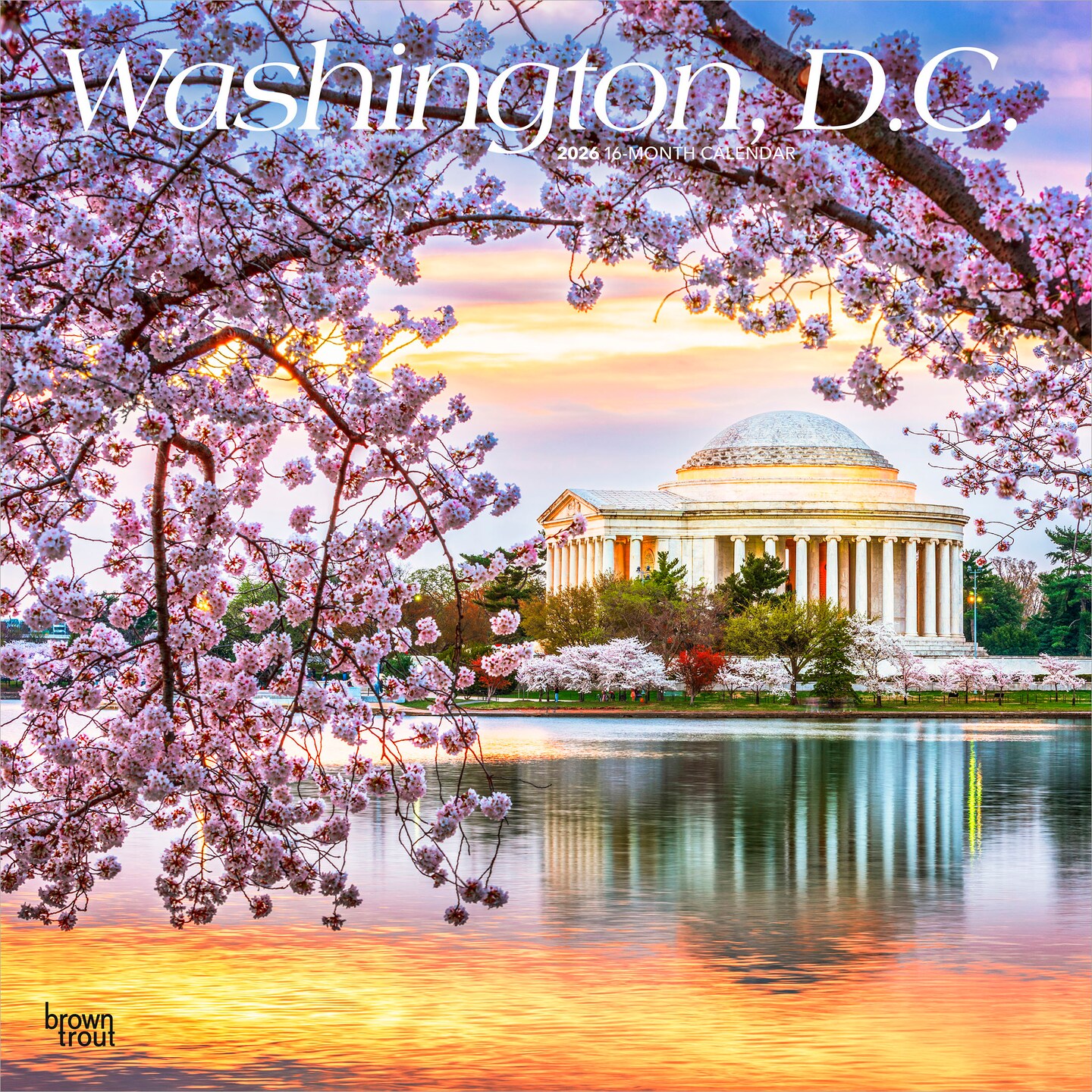 Washington D.C. | 2026 12 x 24 Inch (Hanging) Monthly Square Wall Calendar | Plastic-Free