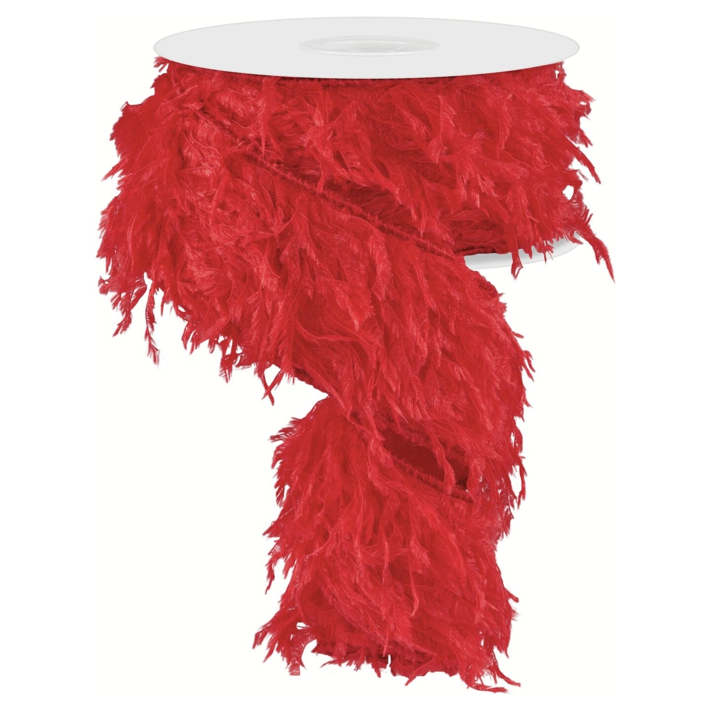 2.5&#x22; Furry Ribbon: Red (10 Yards)