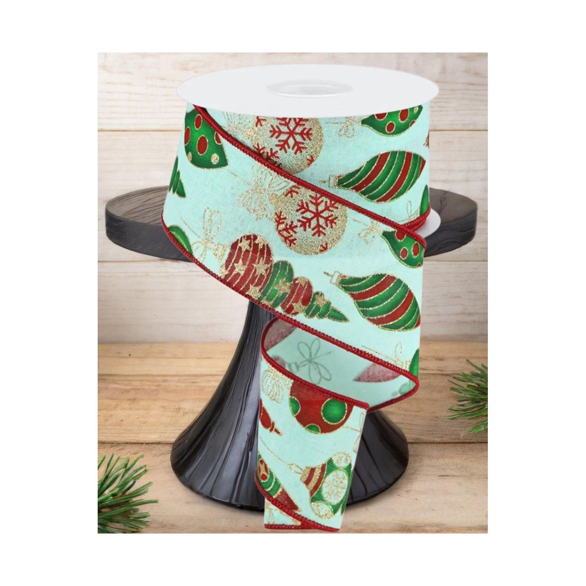 2.5&#x22; Hanging Christmas Ornament Ribbon: Mint Green (10 Yards)