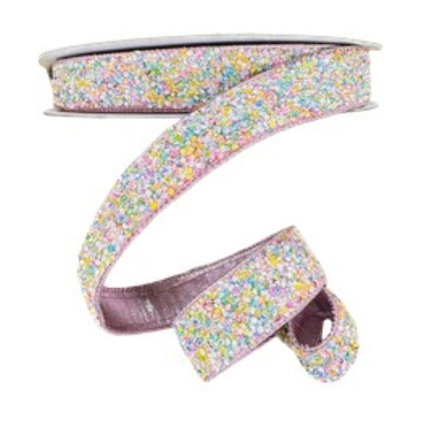 1.5&#x22; Pastel Multi Sprinkles Ribbon: Pink (10 Yards)