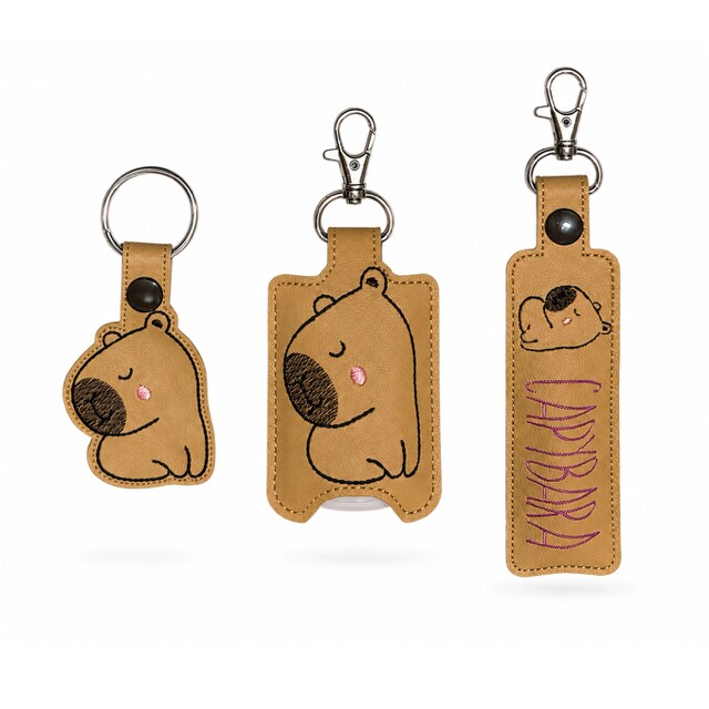 Capybara Hand Sanitizer Holder and or Lip Balm Holder and or Key