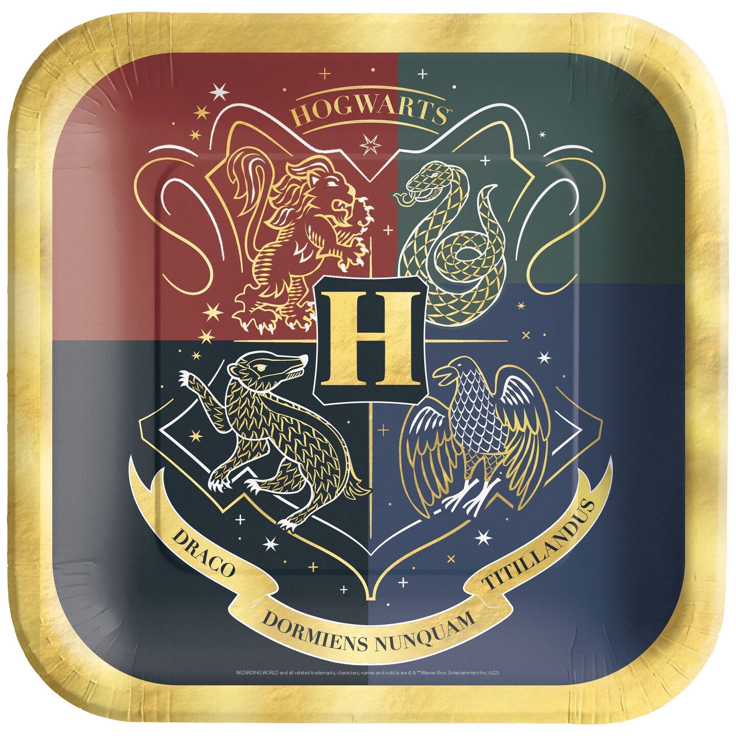 Harry Potter Hogwarts 7&#x22; Square Paper Cake Plates - 8ct