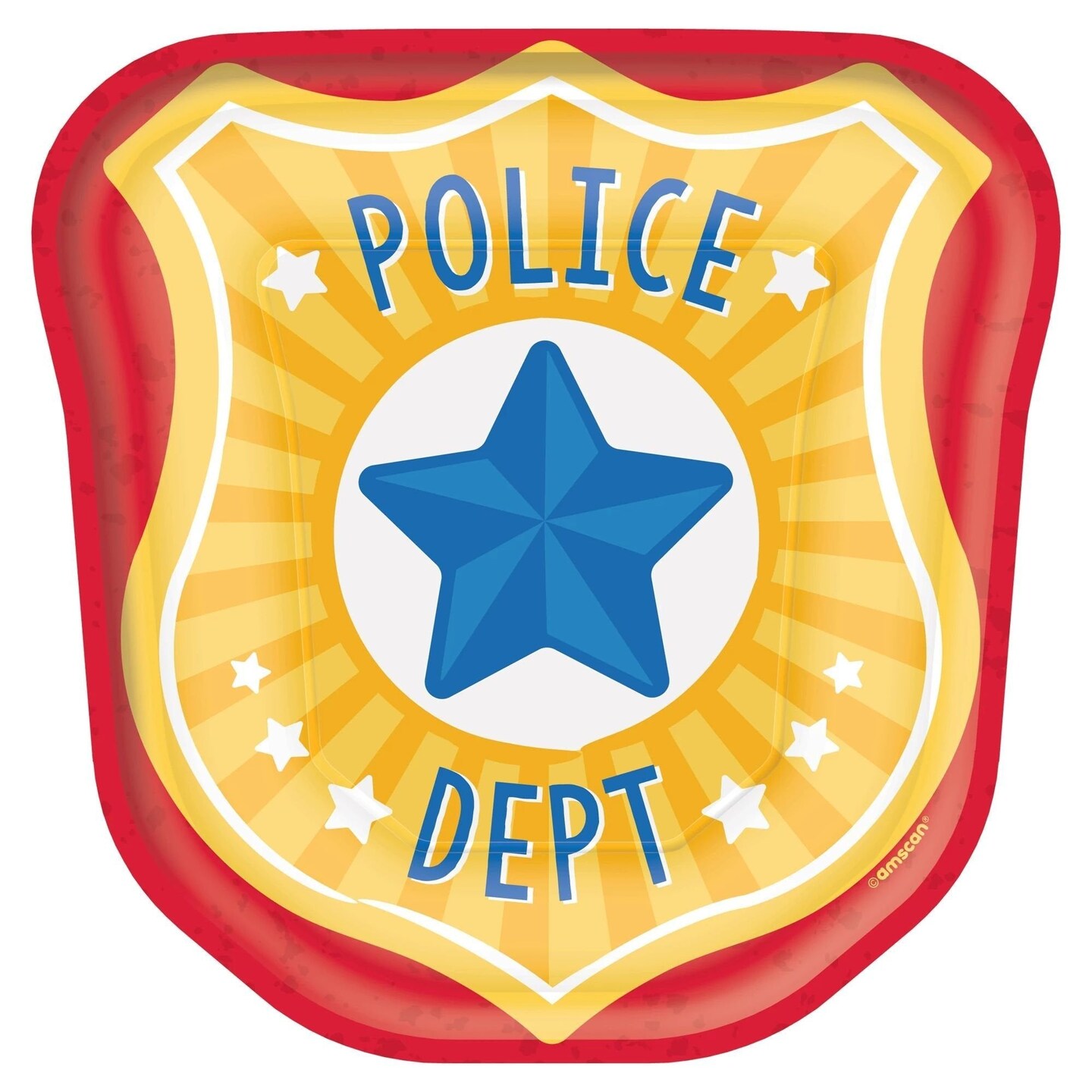 First Responders 7&#x22; Badge Shaped Paper Plates - 8ct