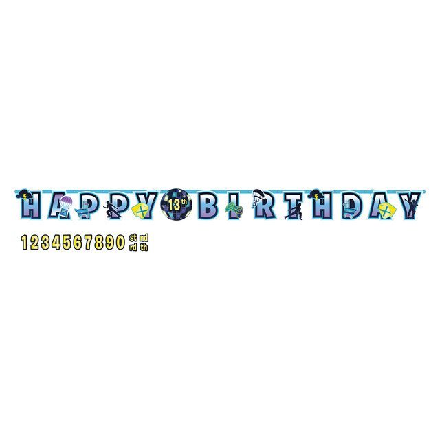 Fortnite Battle Royale &#x22;Add an Age&#x22; Jumbo Happy Birthday Banner Kit -10.5ft x 10&#x22;