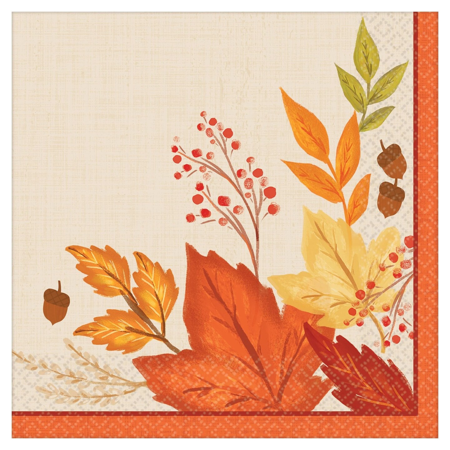 Fall Foliage Autumn 8&#x22; Dinner Napkins - 16ct