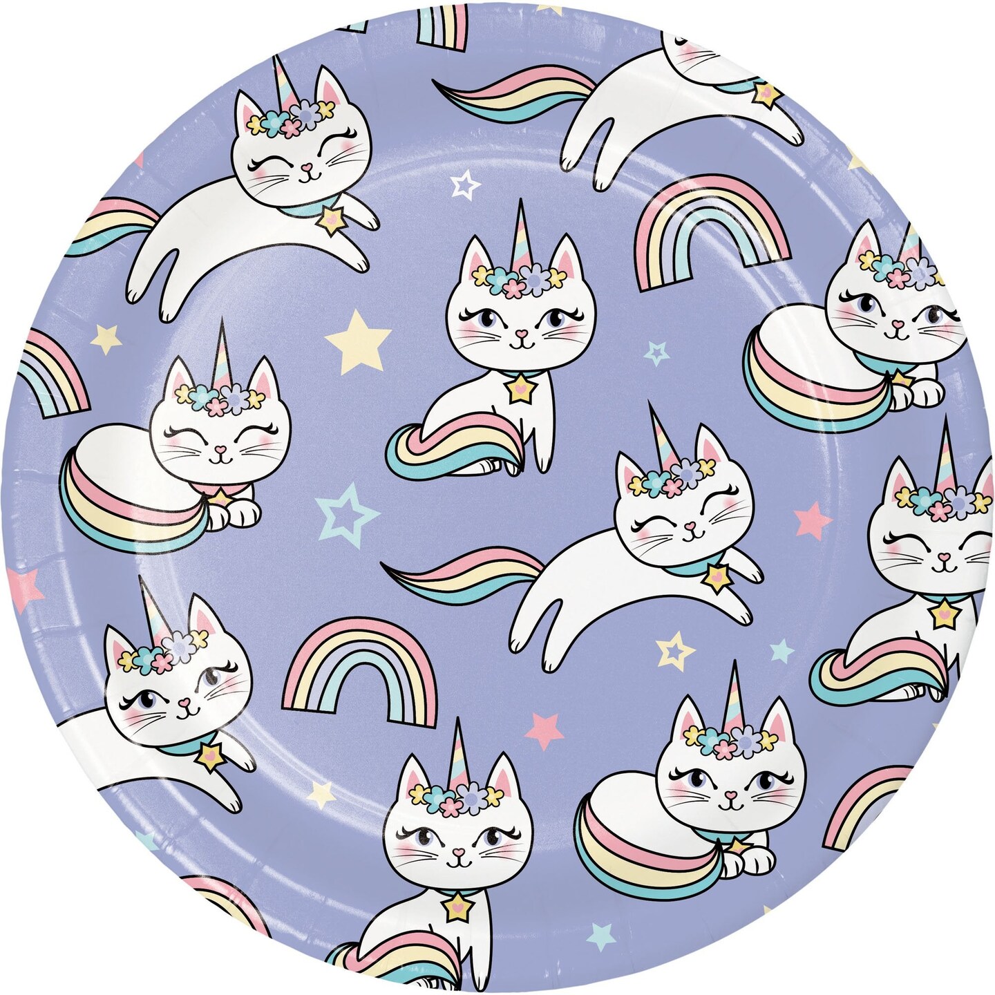 Kitty Cat Sassy Caticorn 7&#x22; Dessert Plates - 8ct
