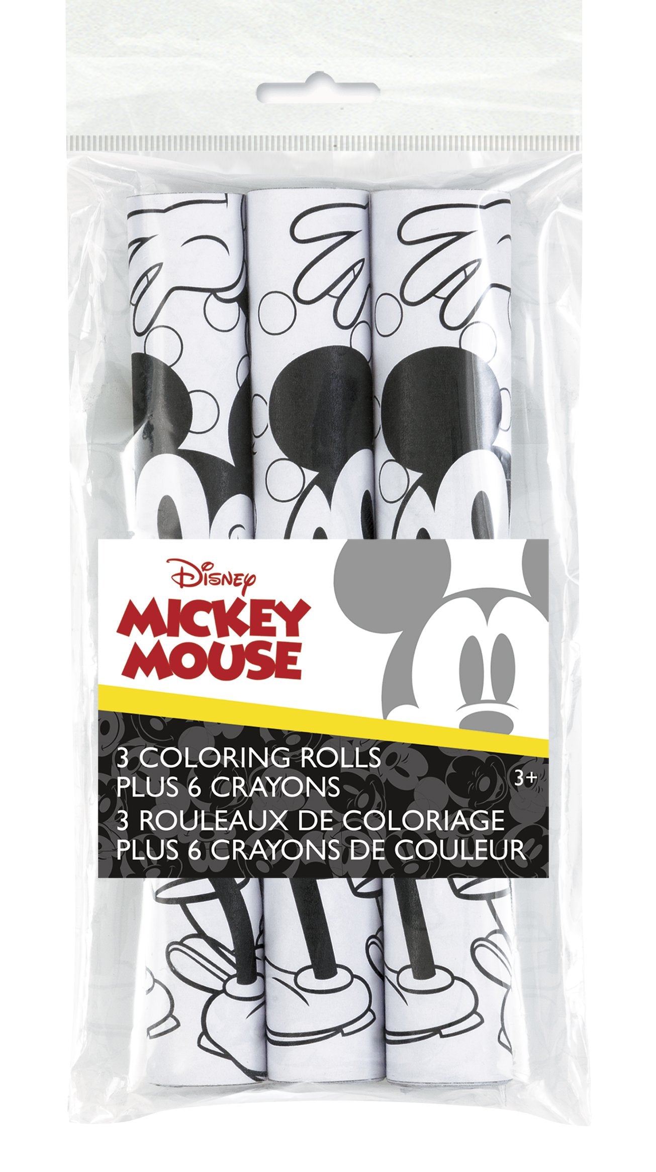 Disney Mickey Mouse Paper Coloring Rolls &#x26; Crayons  - 3ct
