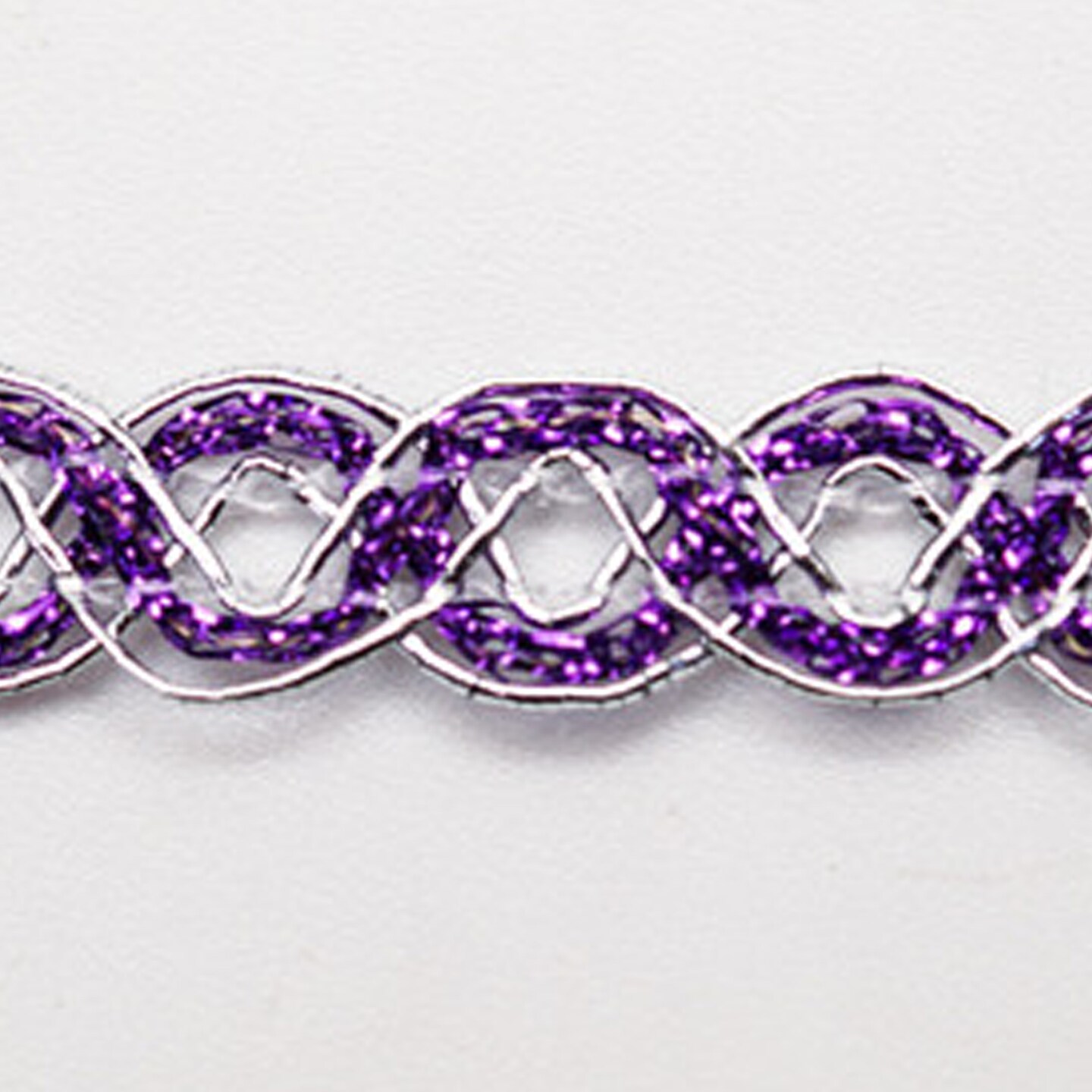 1/2&#x22; x 30 Yards Purple/Silver Braided Trim Pack of 5