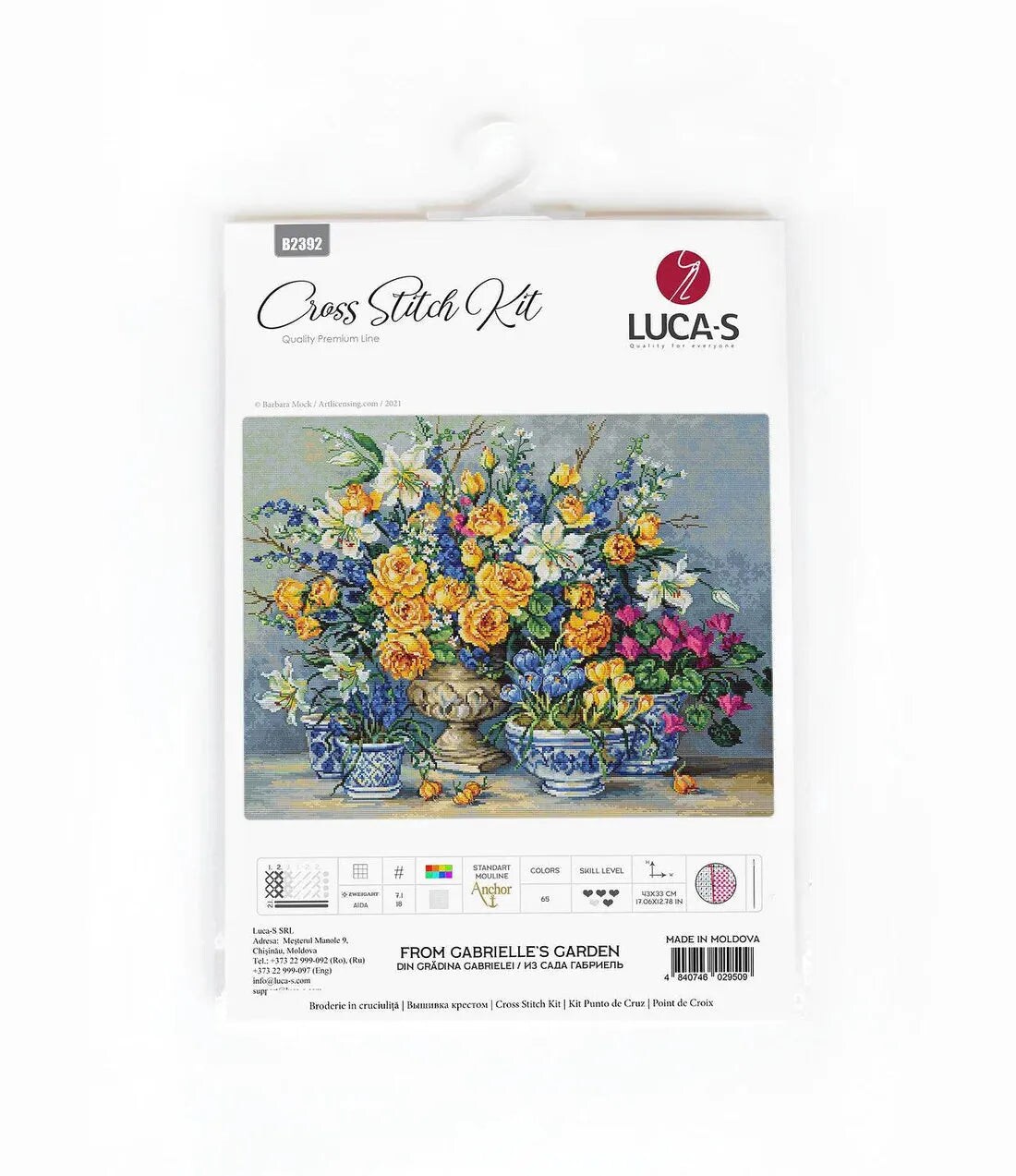 From Gabrielle&#x27;s Garden B2392L Counted Cross-Stitch Kit