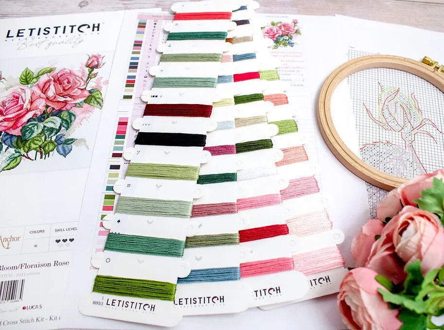 Pink Bloom L8093 Counted Cross Stitch Kit