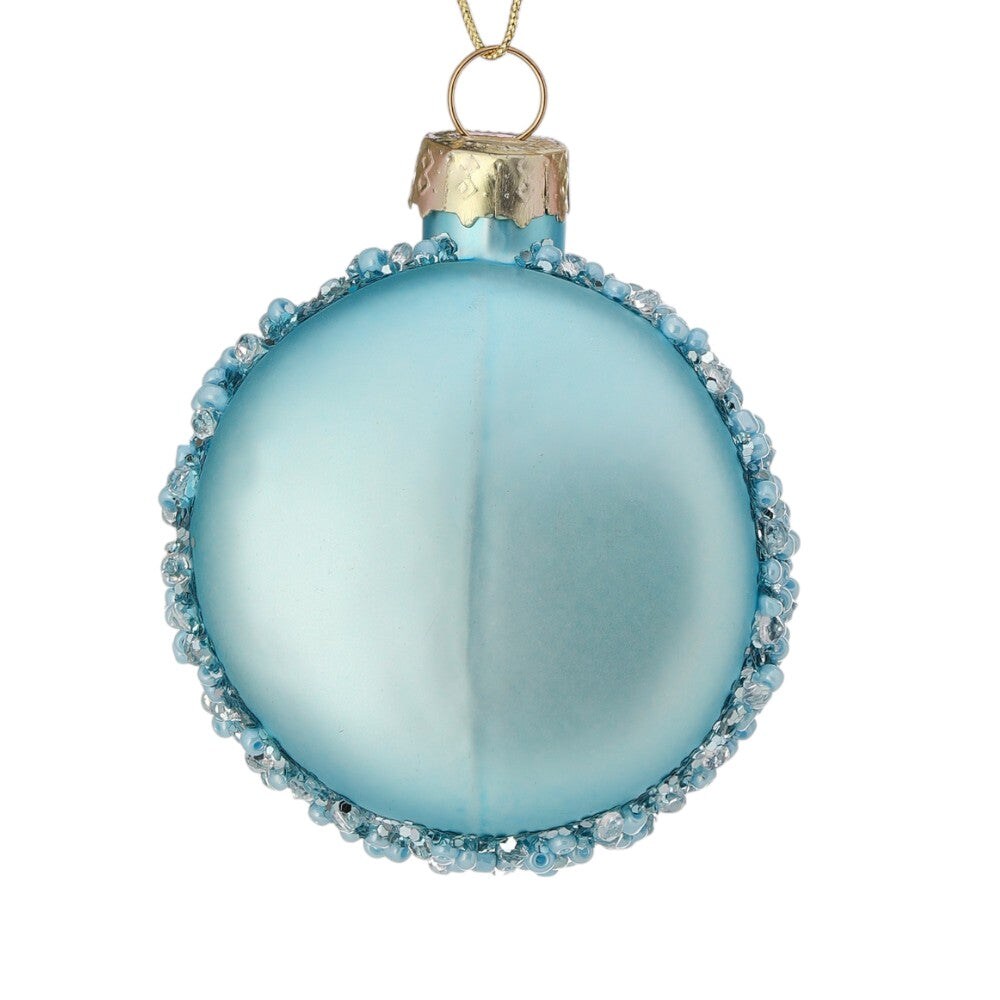 2.3-Inch Glass Macaroon Ornament – Stylish Christmas Decoration