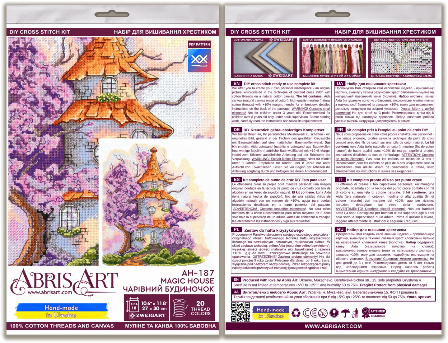 Cross-stitch kit Magic house