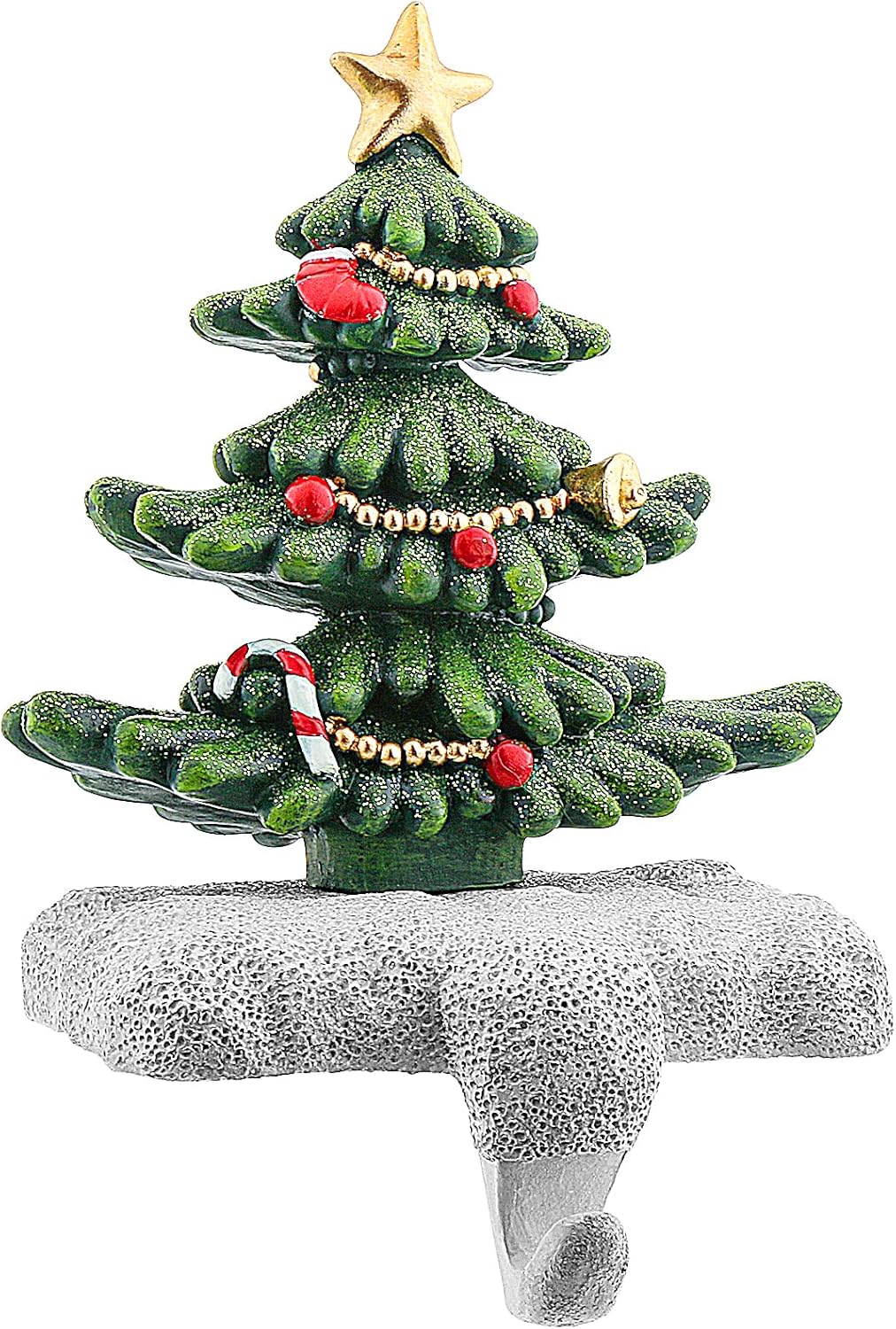 Christmas Stocking Holder for Mantel Resin Christmas Tree Stocking Hook Sturdy Small Xmas Tree Stocking Hanger for Fireplace Christmas Stocking Holders Indoor Home Decor Gifts