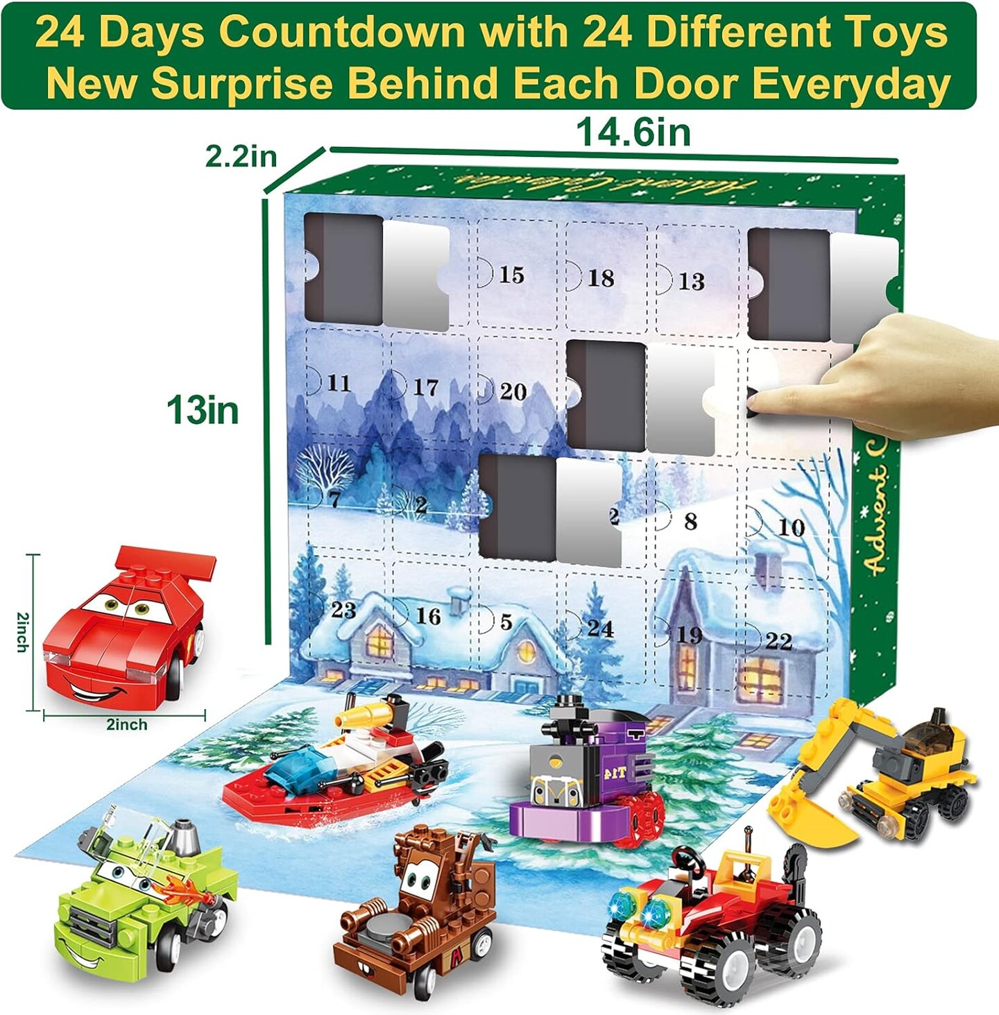 Christmas Advent Calendar 2024 with Insect Building Blocks for Kids, 24 Days Christmas Countdown Calendars 12 in 1 Building Blocks Stem Toys for Boys Girls Toddler Xmas Stocking Stuffers