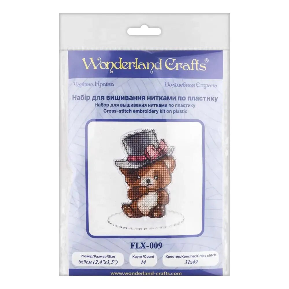 Cross-stitch kits on a plastic base