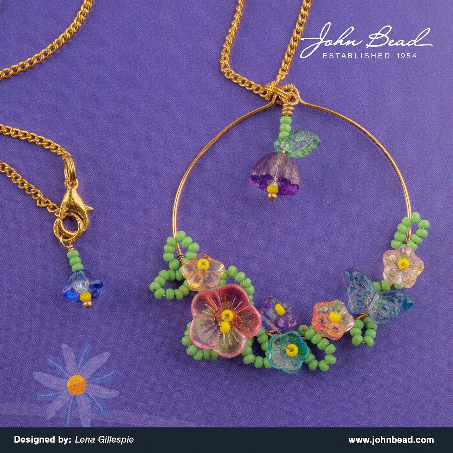Crystal Lane DIY Glass Spring Garden 7in Bead Strand