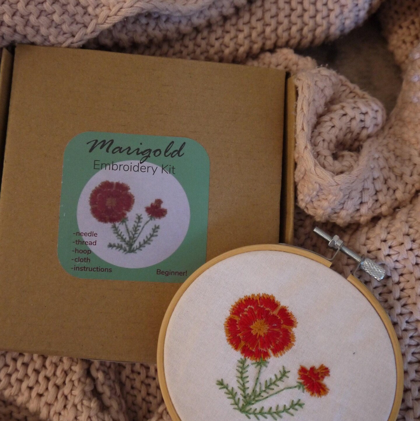 M*n様 monbebe Marigold Embroidery 親子セット Marigolds from Mexico – Embroidery Library