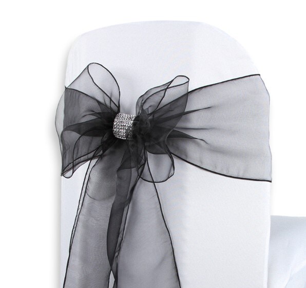 10pcs Organza Chair Sashes Tulle Chair Bows Tie Ribbon for Wedding Birthday Party Ceremony Special Events Banquet Venue Hotel Decoration