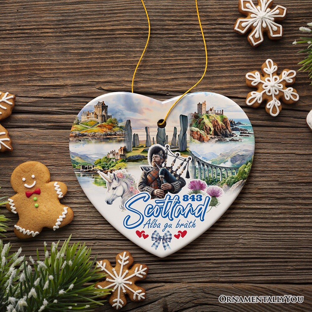 Enchanting Scotland Christmas Ornament, Celtic Culture and Heritage Edinburgh Souvenir and Gift