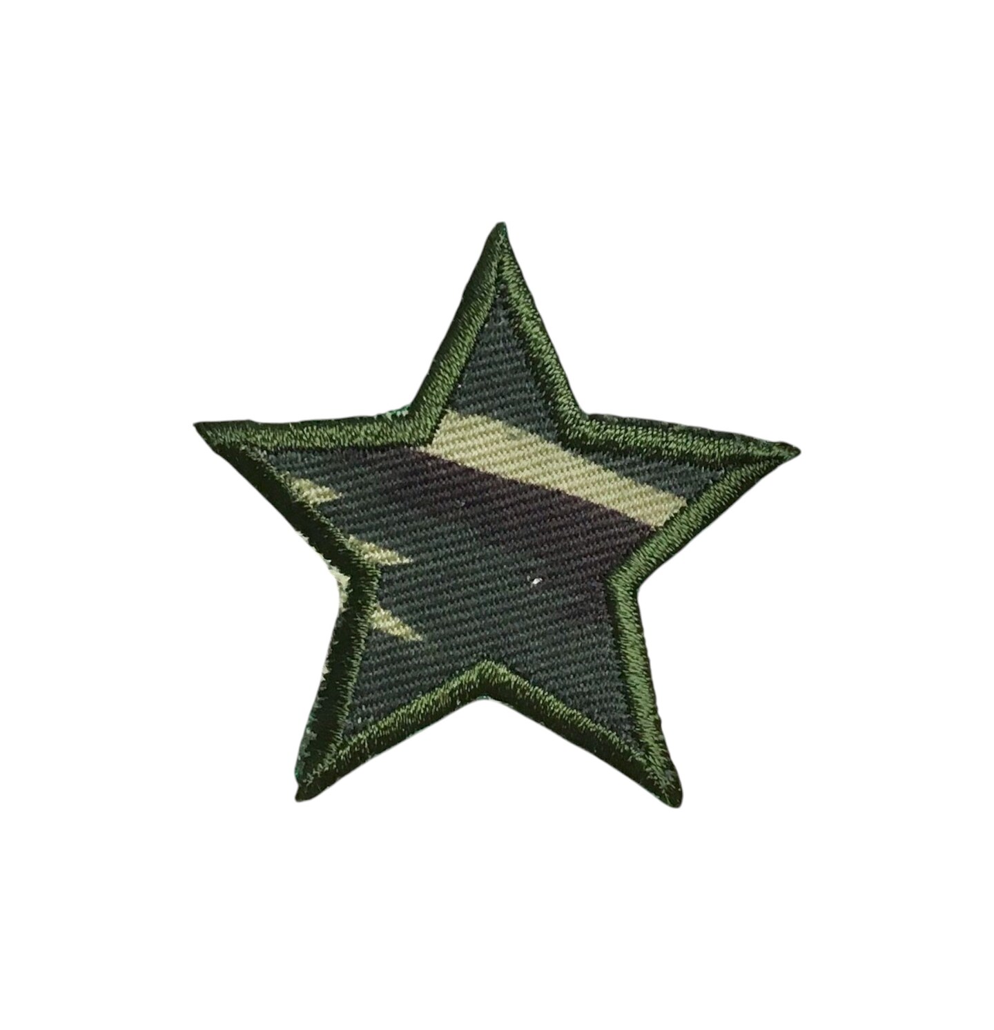 Green Camo Star, Embroidered, Iron on Patch