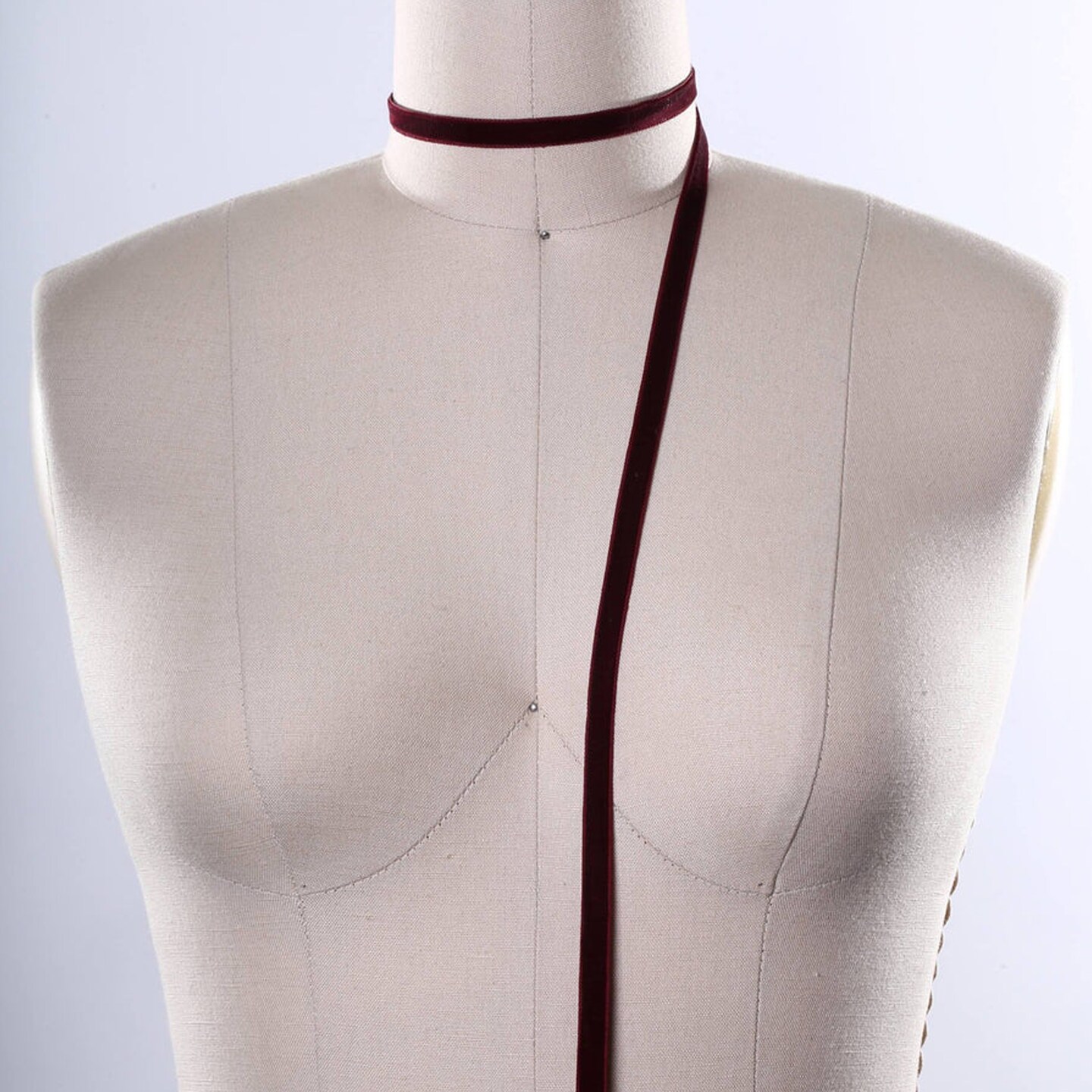 1 Yard Burgundy Velvet Ribbon Trim 3/8" Single Faced Soft Non-Stretch Tape