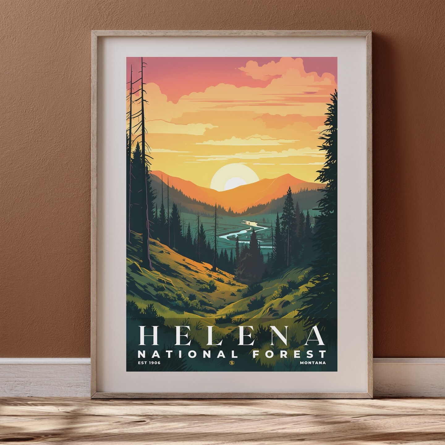 Helena National Forest Poster, Travel Art, Office Poster, Home