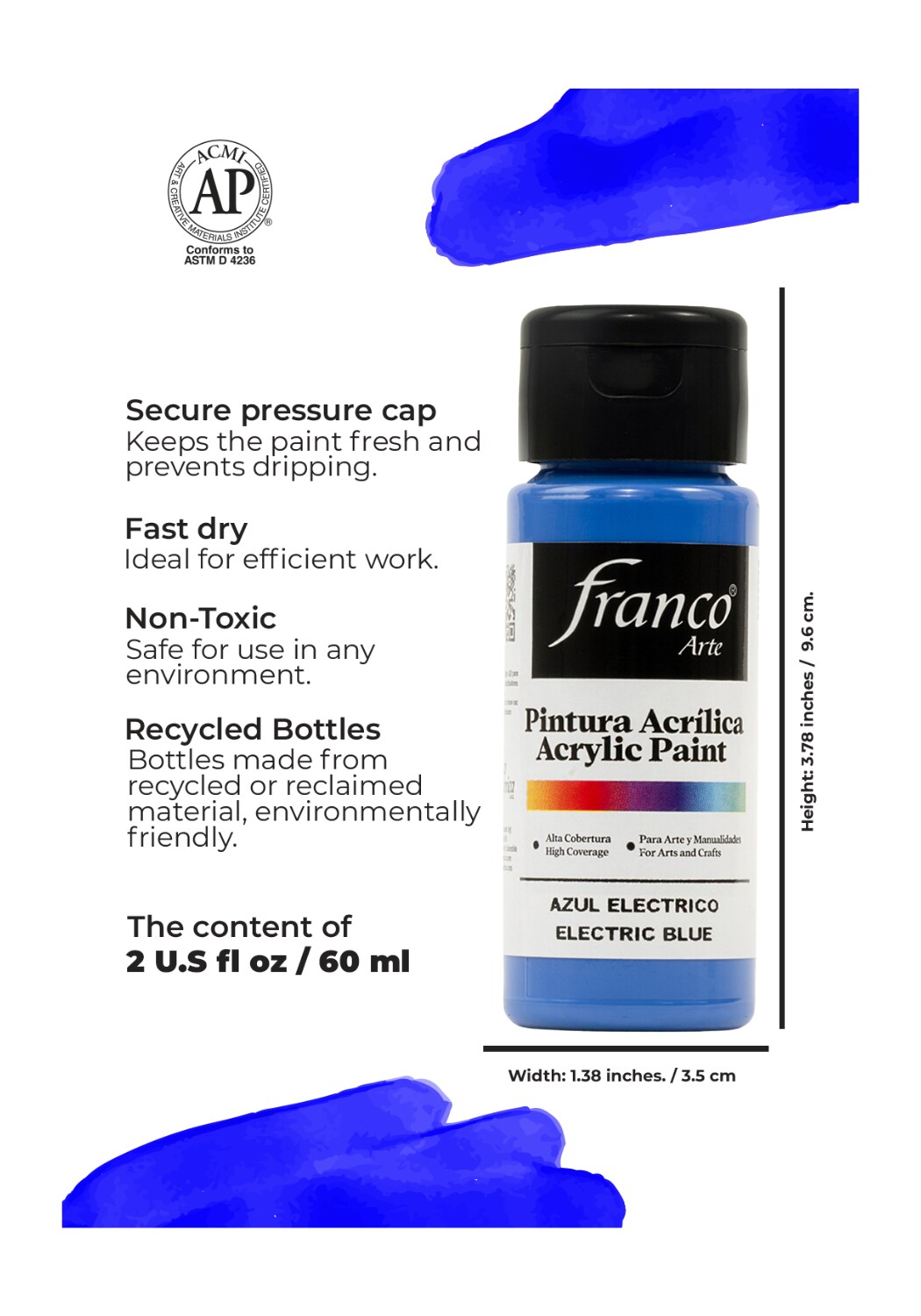 18016 Acrylic Paint 2 U.S fl oz / Electric Blue
