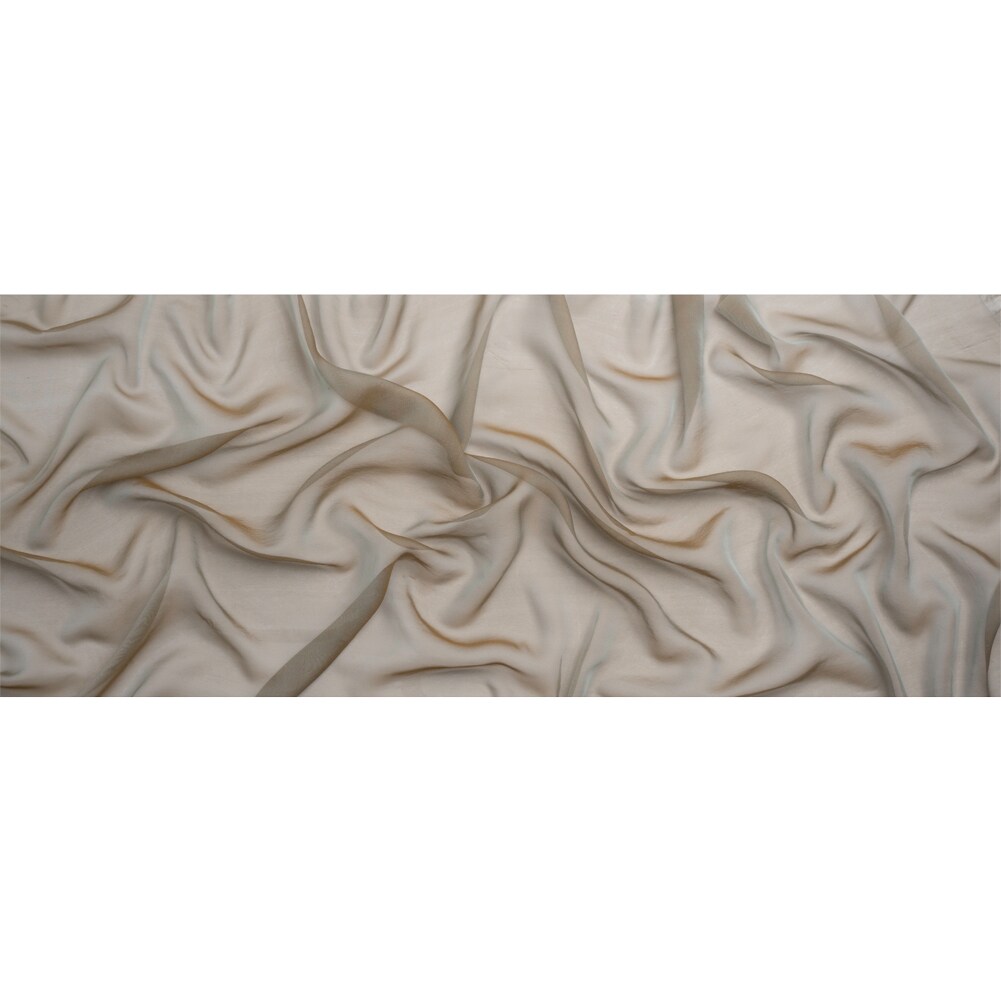 1 Yard Chiffon-Like Silk Voile Taupe Iridescent 6MM Lightweight Sheer Fabric 54" Wide Adelaide Collection