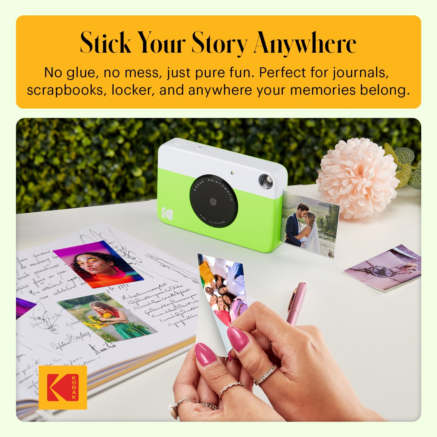 KODAK Printomatic Digital Instant Print Camera, Supports Sticky-Backed 2x3" Zink Photo Paper