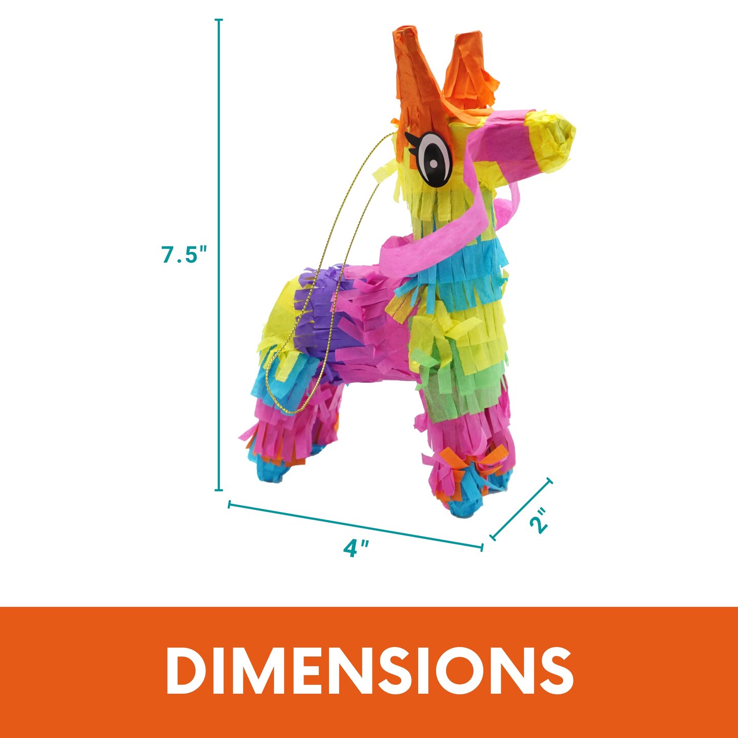 4E's Novelty 3 Pack Mini Pinatas - Mexican Pinata Decor, Donkey Pinata for Fiesta & Parties