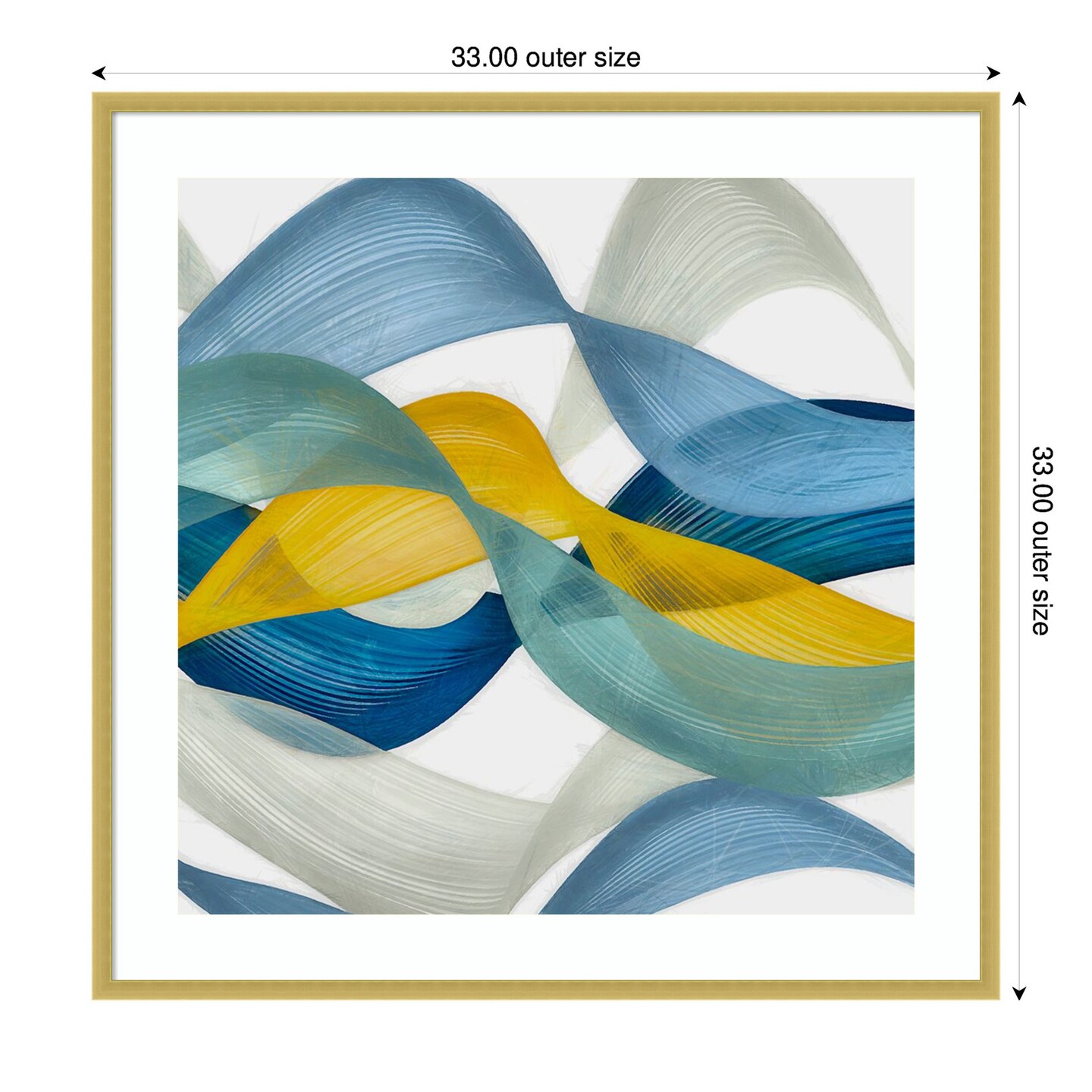 Horizontal Bands IV by Alonzo Saunders Wood Framed Wall Art Print