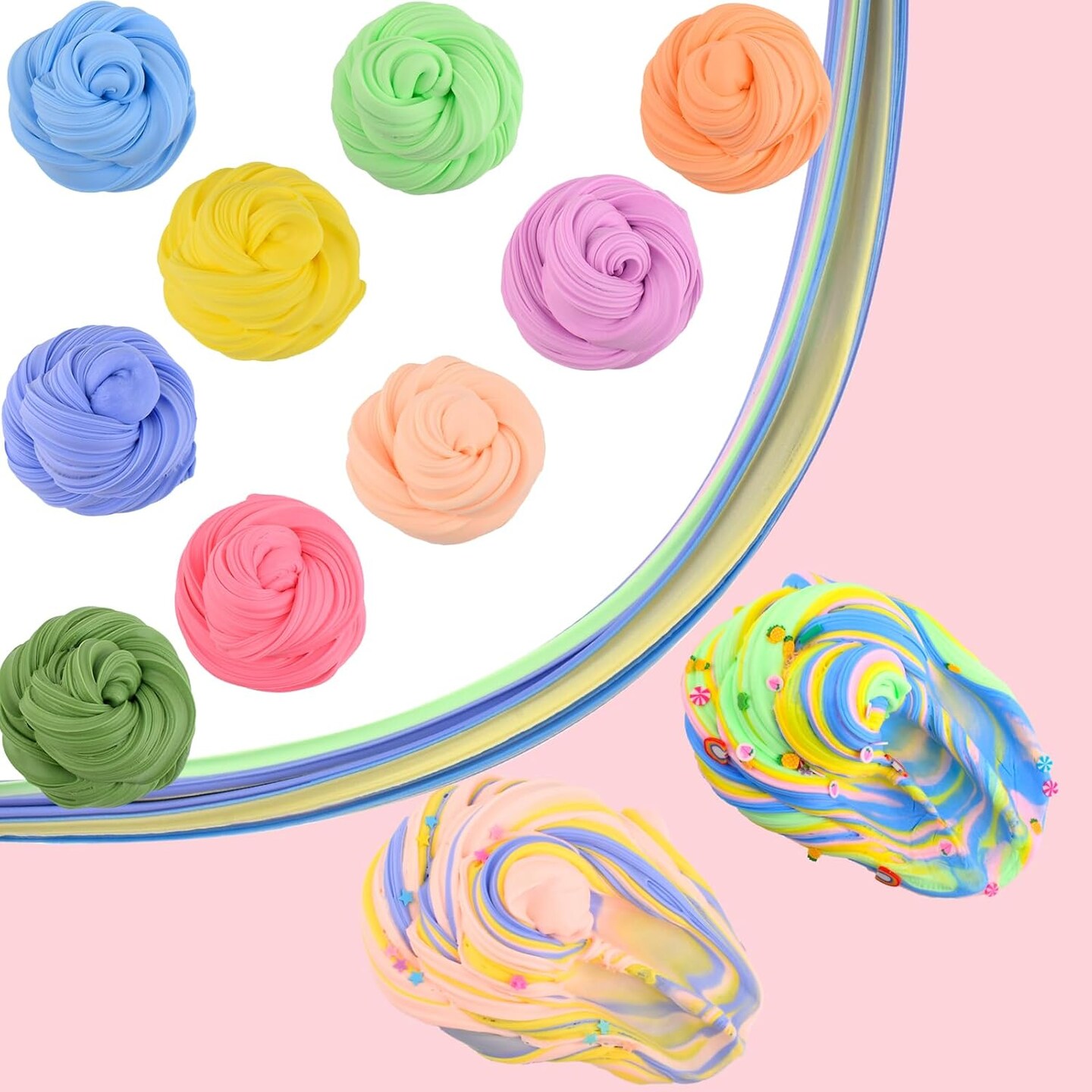 64 Pack Butter Slime Kit, Super Soft and Non-Sticky for Kids