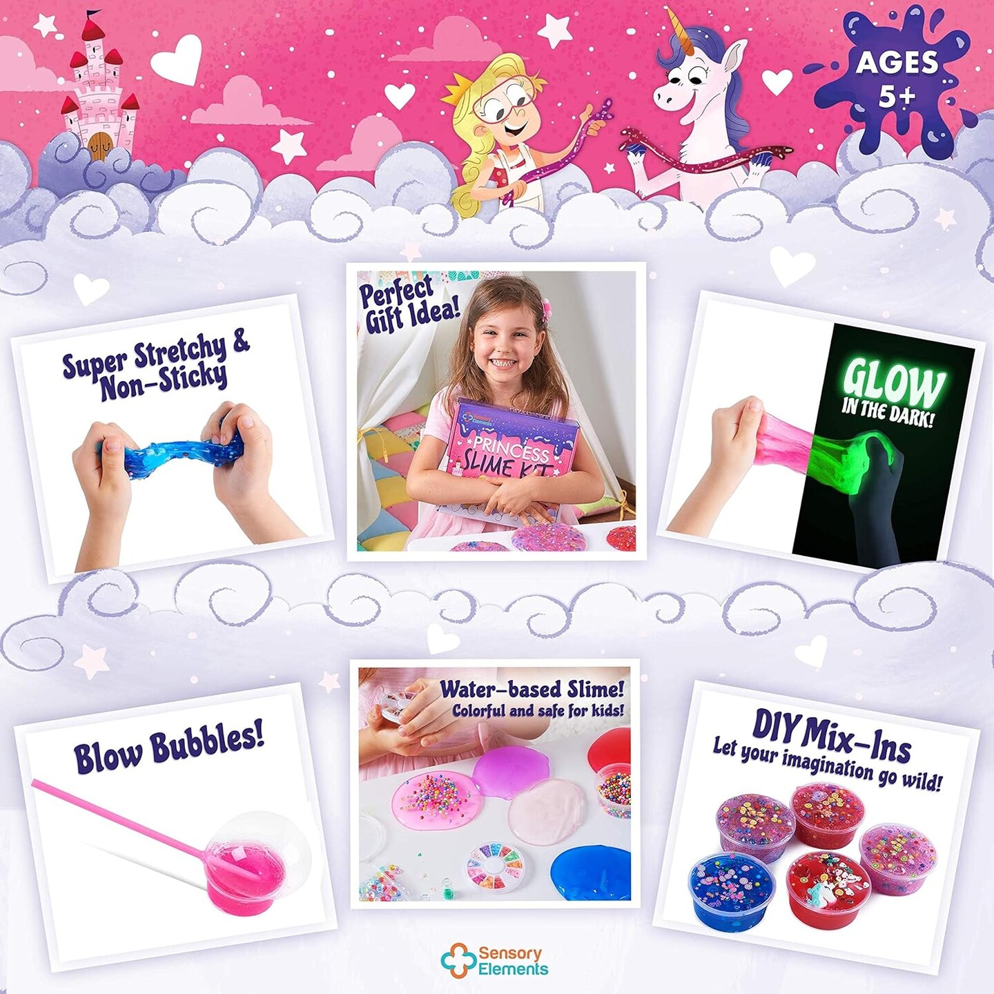 Princess Slime Kit for Girls - Water Based Colorful Premade Slime