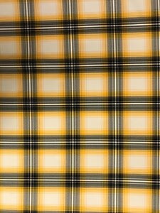1 Yard Yellow Plaid Poly Poplin Fabric 58/59&#x22; Wide