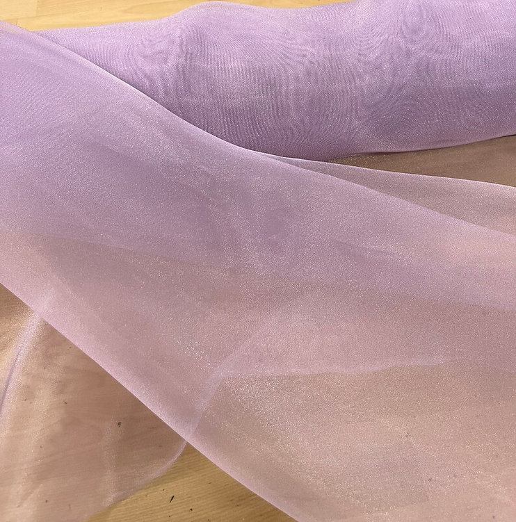 1 Yard Light Lilac Crystal Organza Fabric Sheer Shiny Lightweight Polyester 58/59 inches wide