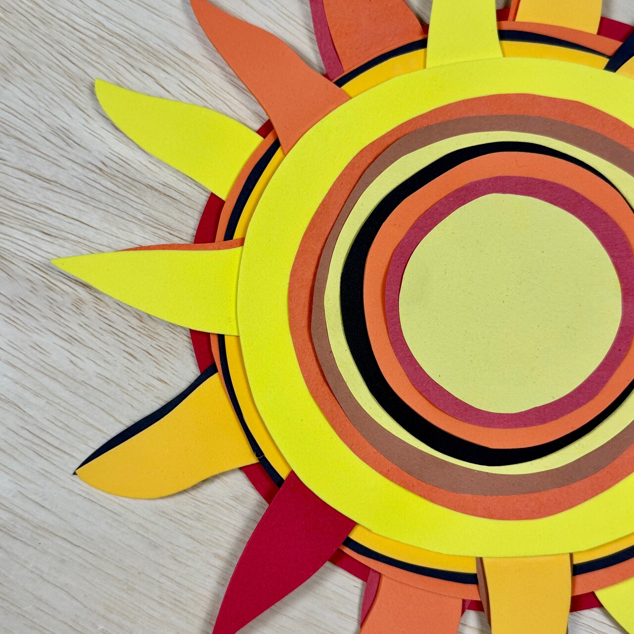 Kids Club: Mixed Media Layered Sun Art