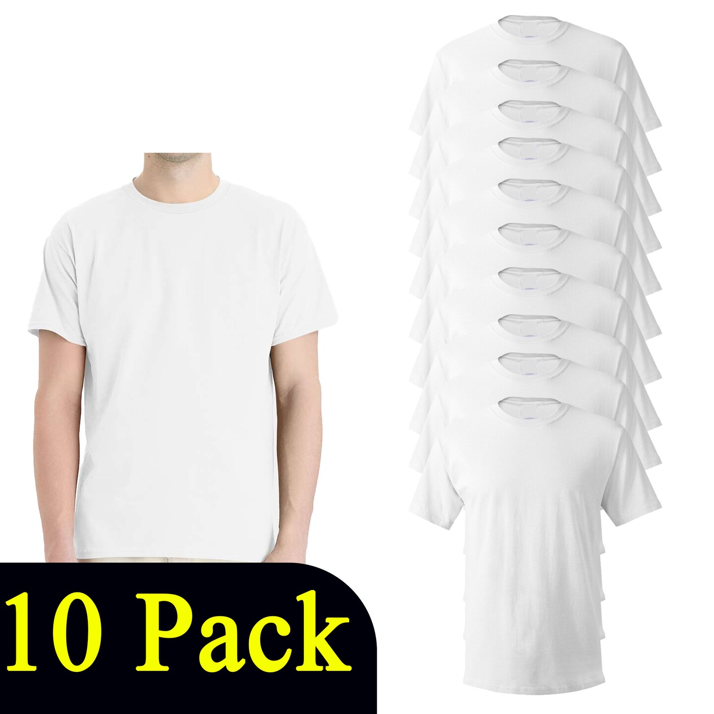 Hanes Essential-T Short Sleeve Cotton T-Shirt, Men's Multi-Pack