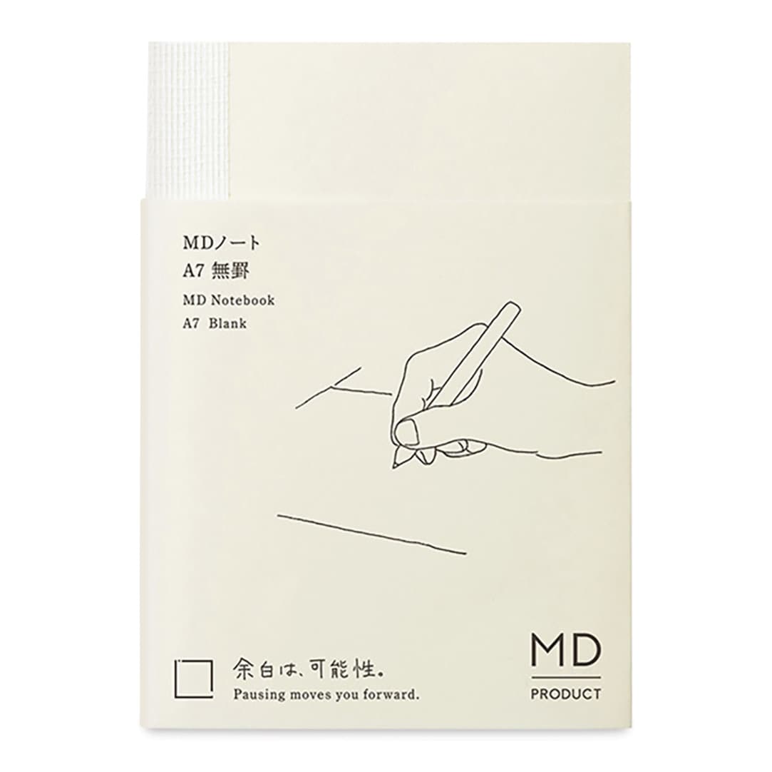 Midori MD Notebooks - A7, Blank, White, Count: 1, Model: 232740