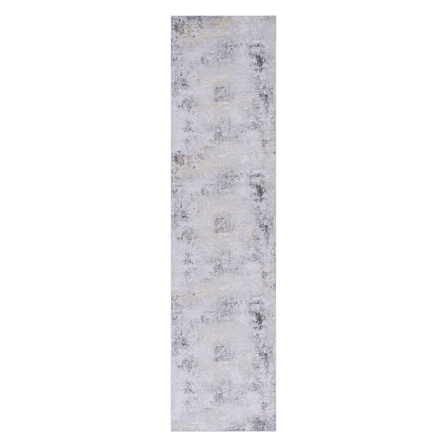 Edge Collections - 2'6'' x 10' - Gray - Area Rugs Washable Non-Slip Low-Pile Kid & Pet Friendly - 1 Piece
