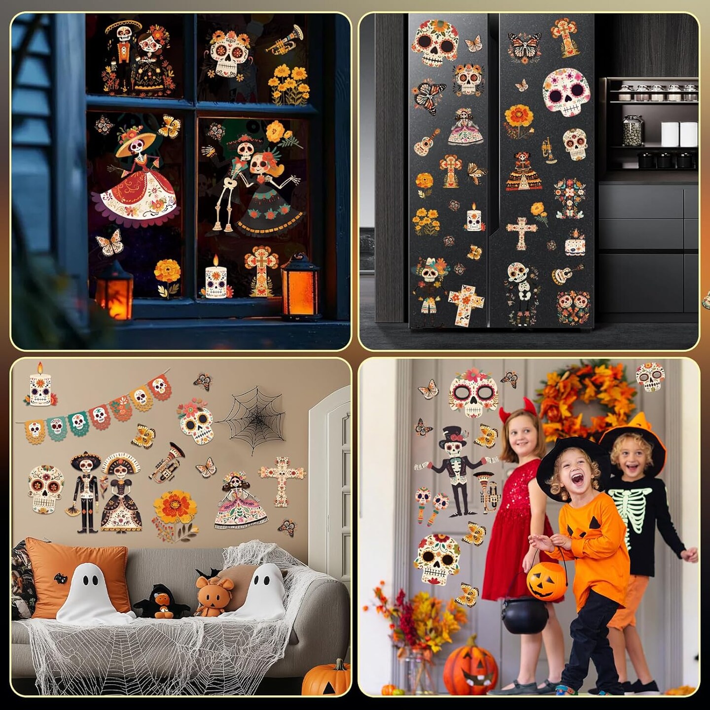 Day of The Dead Window Clings(Day of the Dead)11.81 x 7.87 x 0.24 inches