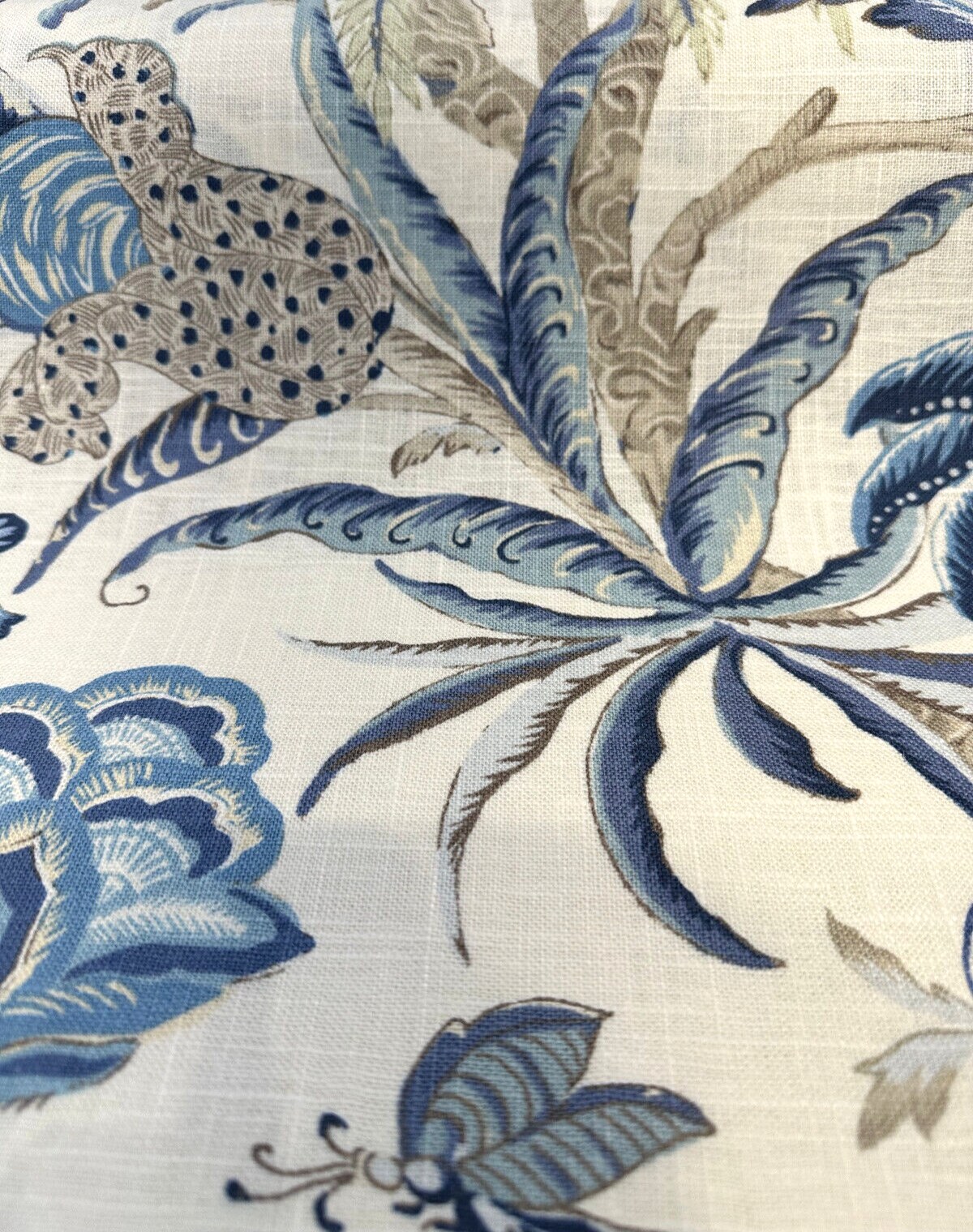 1 Yard Exotic Curiosity Porcelain Tropical Upholstery Fabric 54 Inches Wide