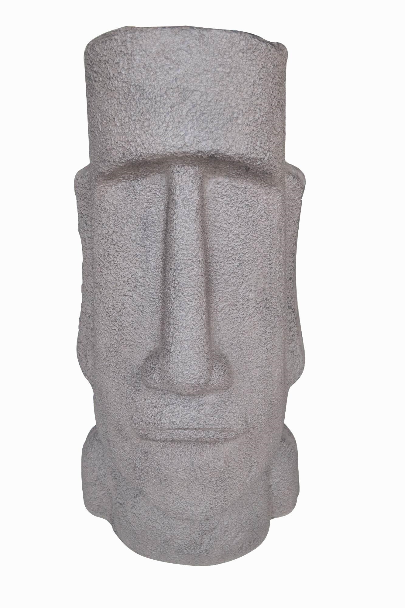 Hi-Line Gifts 35" Gray Easter Island Moai Head Outdoor Garden Statue