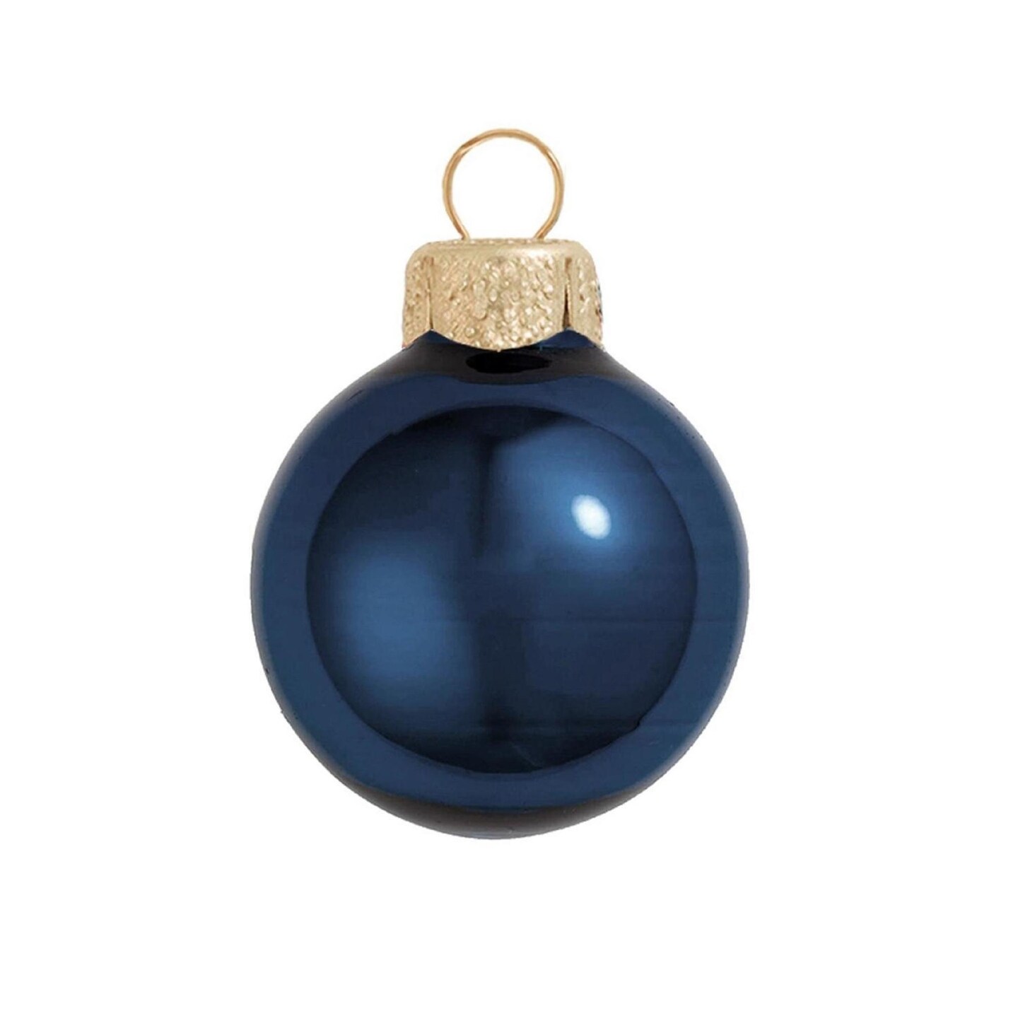 Whitehurst Pearl Glass Christmas Ball Ornaments - 3.25&#x22; (80mm) - Midnight Blue - 8ct