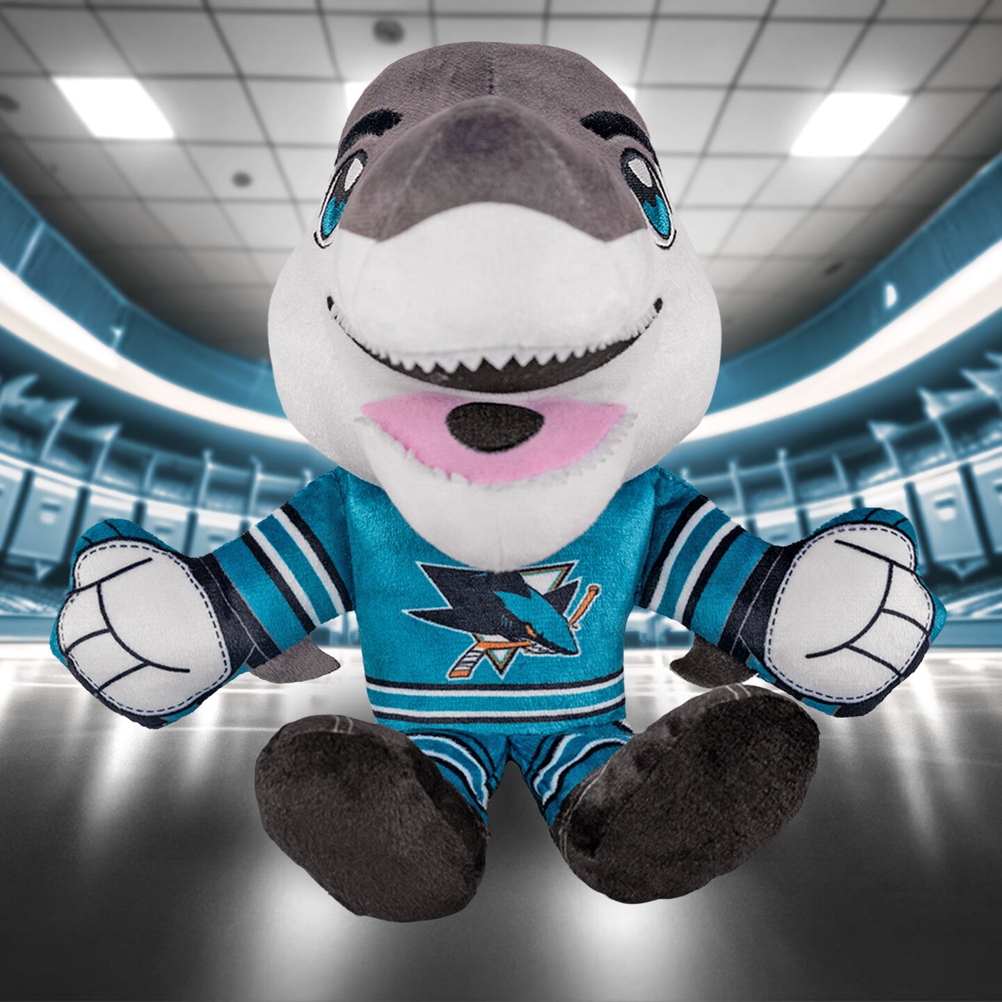 Bleacher Creatures San Jose Sharks SJ Sharkie 8&#x22; Kuricha Mascot Plush