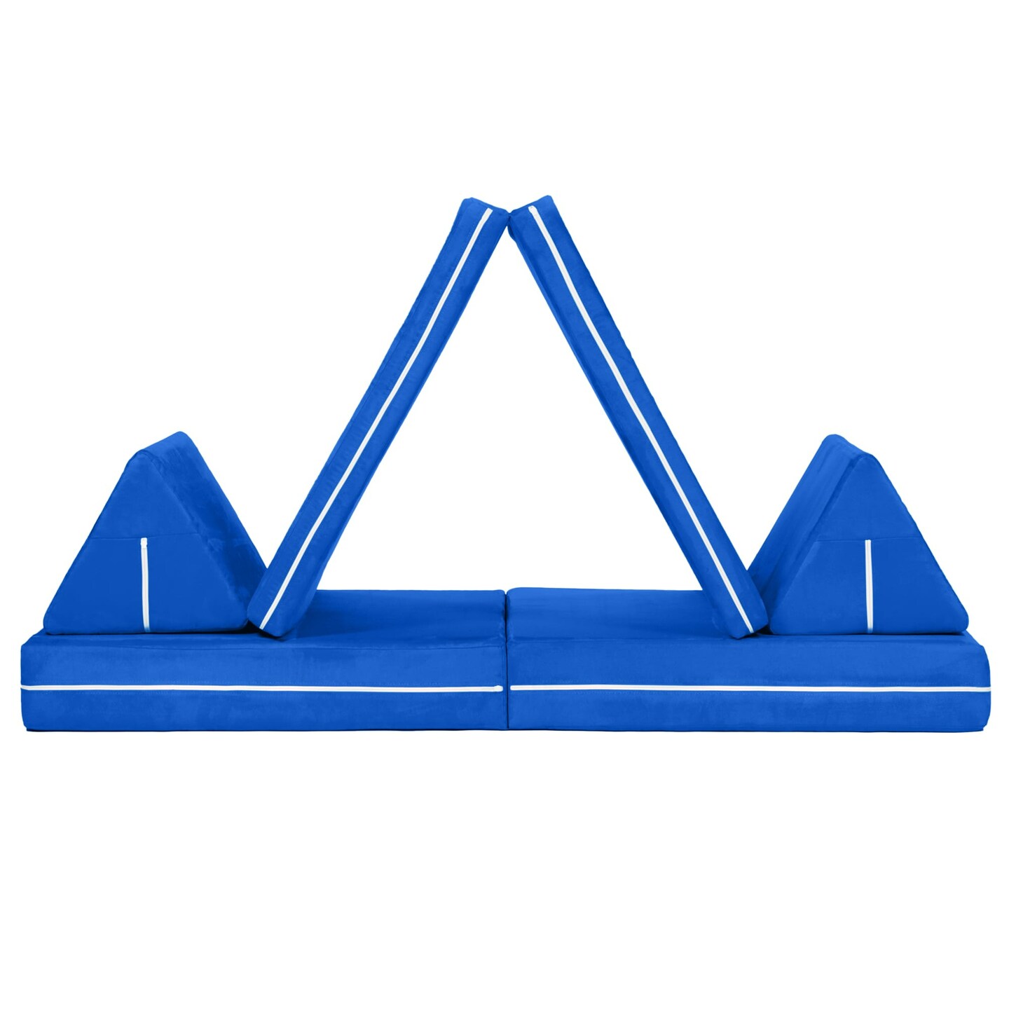CC Home Furnishings 6-Piece Zipline Playscape Creative Kids Furniture Playset - 66" - Blue