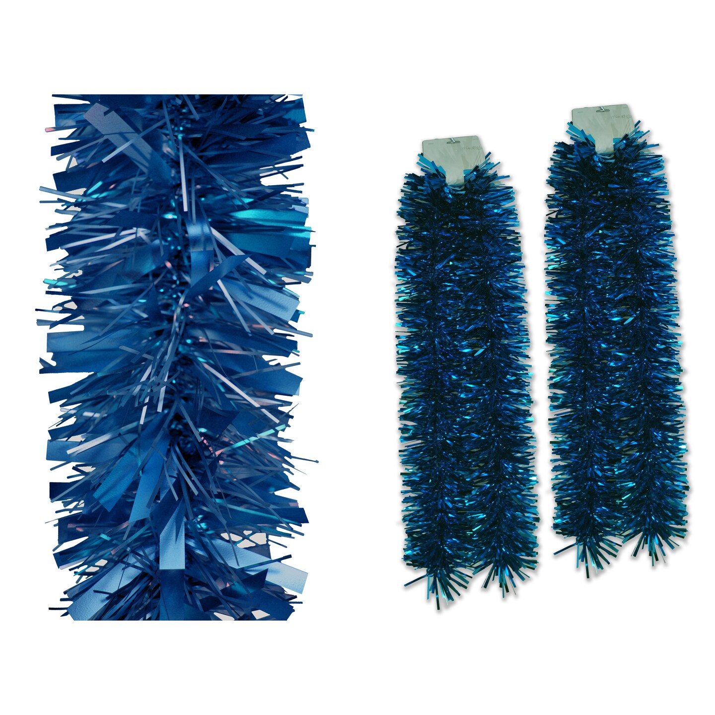 2 Pack 6&#x27; Deluxe Aqua Tinsel Garland