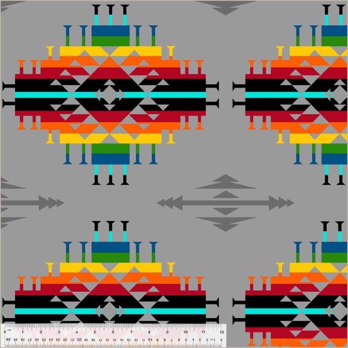 Colorful Southwest Anti-Pill No-Sew Throw Fleece Fabric Kit