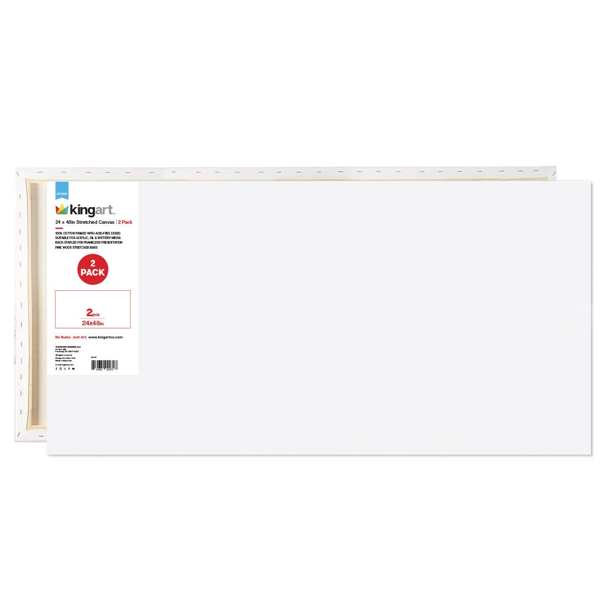 KINGART&#xAE; Stretched Canvas 24x48 2 pc