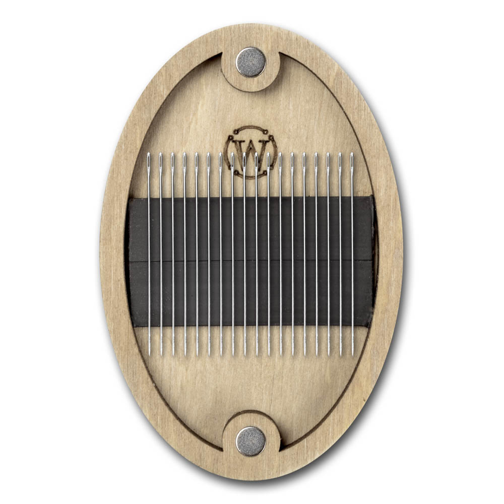 Magnetic Needle Case Oval &#x2013; &#x201C;Silver Flower&#x201D; FLZB(N)-188