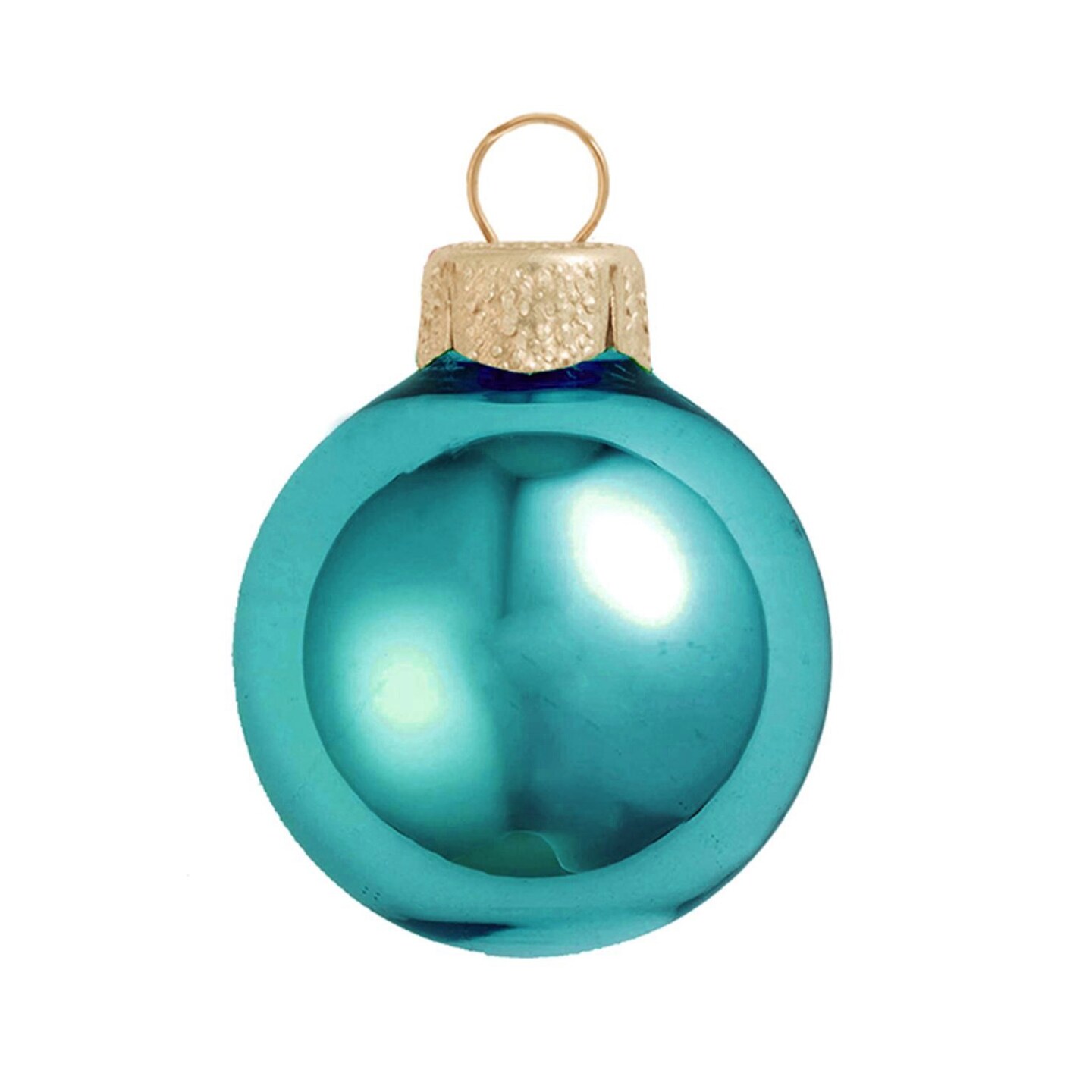 Whitehurst Shiny Glass Christmas Ball Ornaments - 3.25" (80mm) - Turquoise Green - 8ct